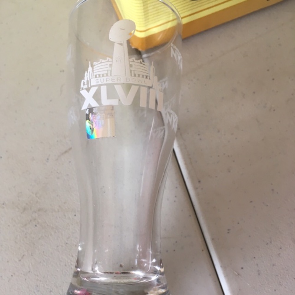 Super Bowl NFL shot glass clear logo NWT gift it